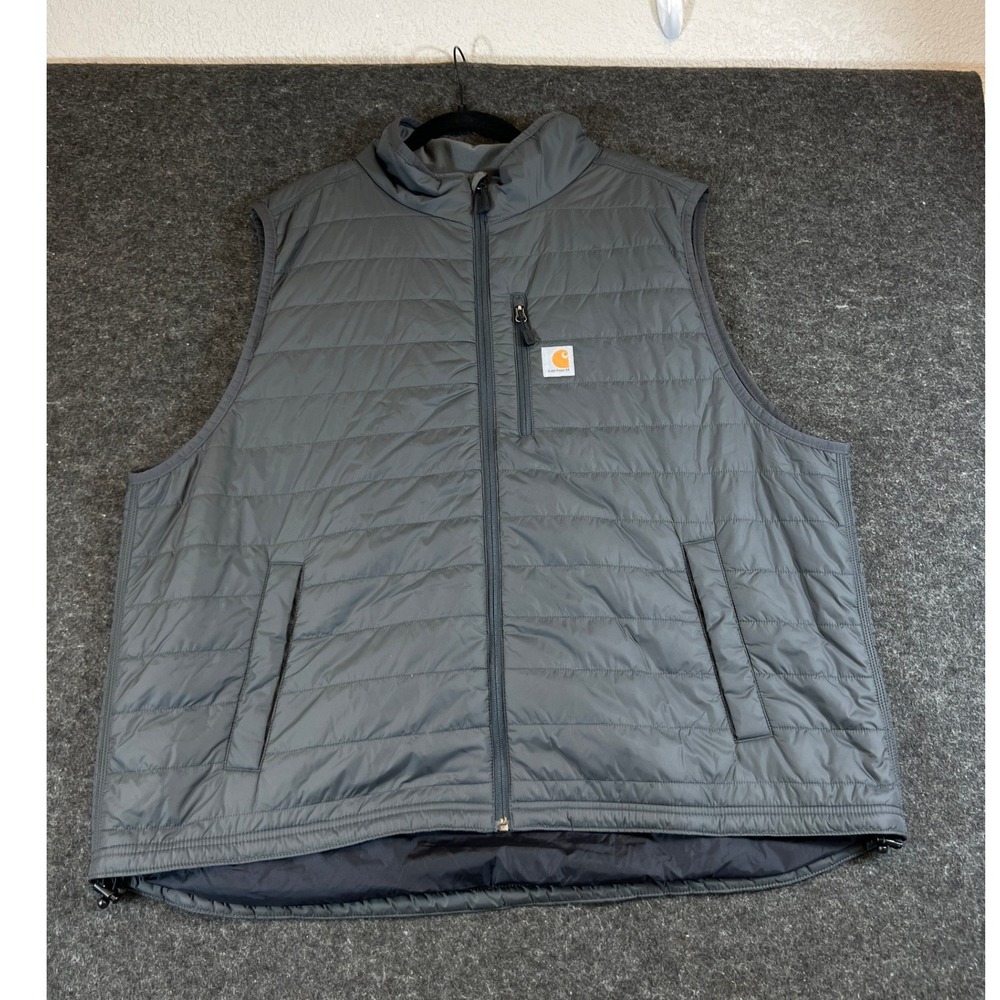 Carhartt Rain Defender Gilliam Vest Mens 3XL Gray Quilted Relaxed Fit OV2286-M